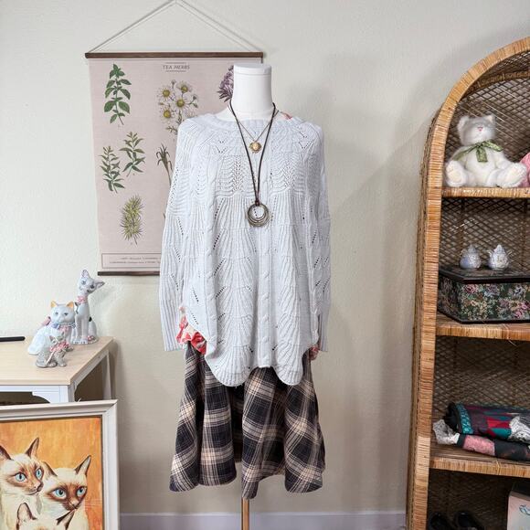 Angel Of The North Sweaters - Gray Oversized Sweater Poncho Gloomy Coquette Dolly Kei Shoujo Girl Morute XS S